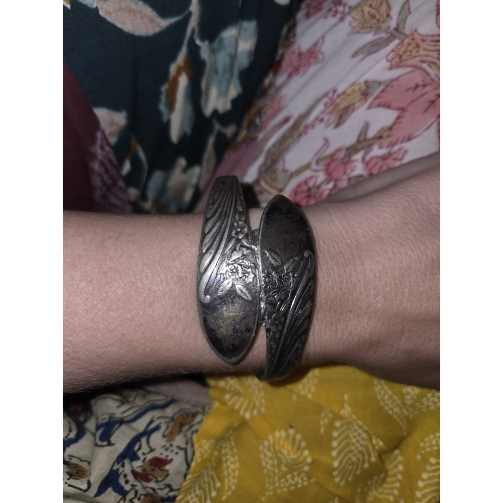 Antique Reed And Barton Spoon Bracelet. 1800's Silver Plated Spoons. Filigree